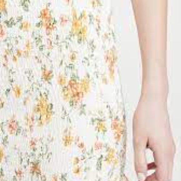 LOST + WANDER Big Escape Off The Shoulder Mini Dress in Smocked Florals Size L - Picture 6 of 9